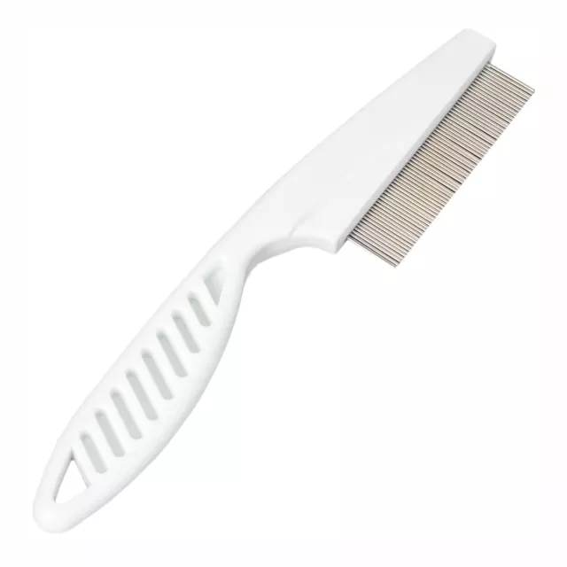 Handle Ultra Fine Nit Lice Egg Comb Metal Teeth Healthy Clean Hair White