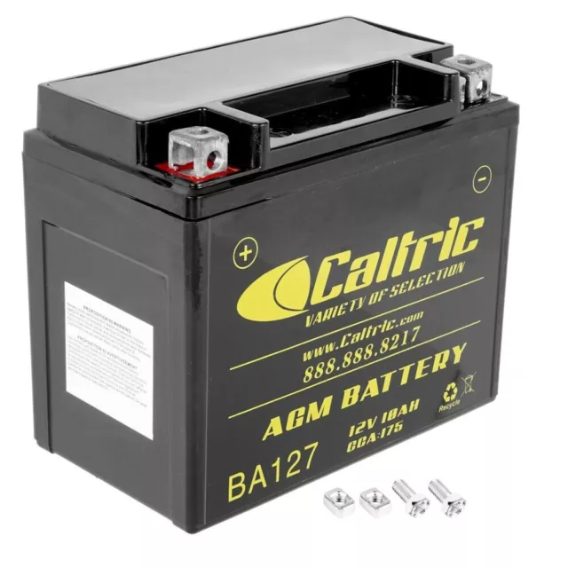 New Caltric AGM Battery for Honda TRX250TE Recon 250 2X4 ES 2002-2020 / 12V 10Ah