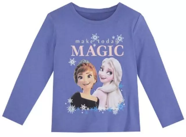 Frozen Eiskönigin 116 Shirt Elsa Anna Disney Lila Langarm