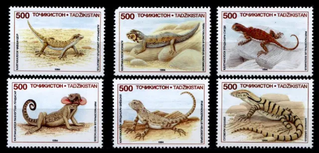 Schlangen und andere Reptilien. 6W+Block. Kasachstan 1994