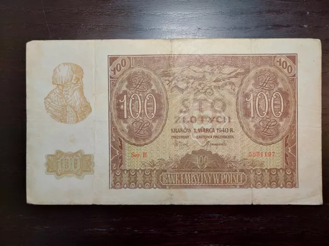 Poland 100 Zlotych 1940, P-97