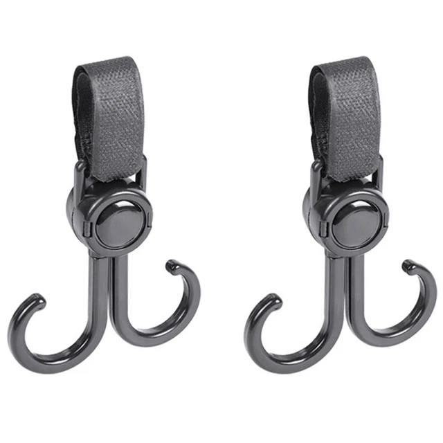 Baby Stroller Double Hook Hanger Set of 2 Multipurpose Hooks