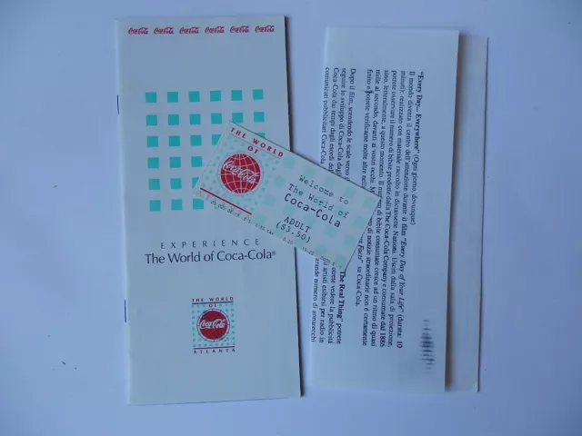 THE WORLD OF COCA COLA vecchia brochure biglietto museo
