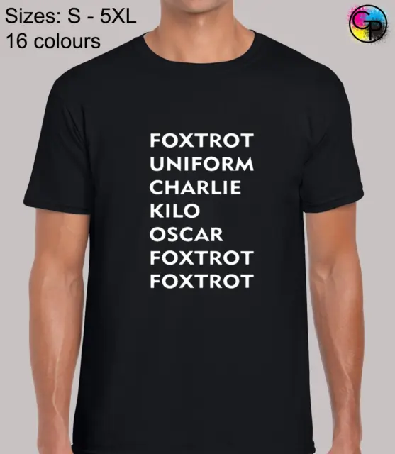 Foxtrot Fuckoff Funny Rude Joke Regular Fit T-Shirt Top TShirt Tee for Men