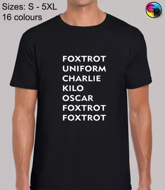 Foxtrot Fuckoff Funny Rude Joke Regular Fit T-Shirt Top TShirt Tee for Men