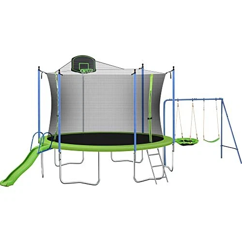 5.5FT 7FT 8FT 10FT 12FT 14FT 15FT 16FT Trampoline Set with Safety Enclosure