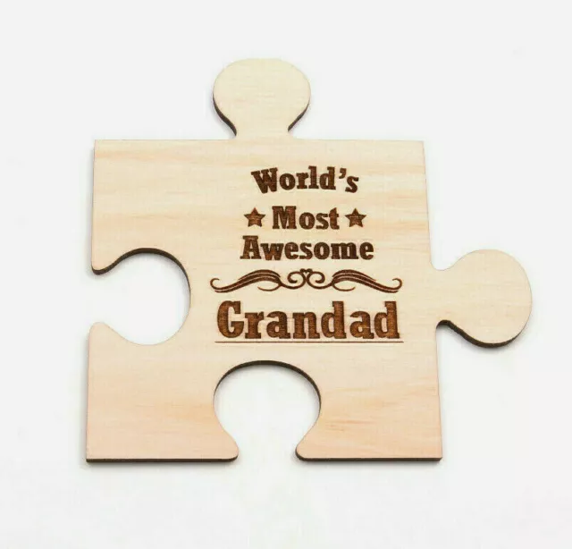 Wooden Jigsaw Piece Coaster Father's Day Coaster Gift Frame 2