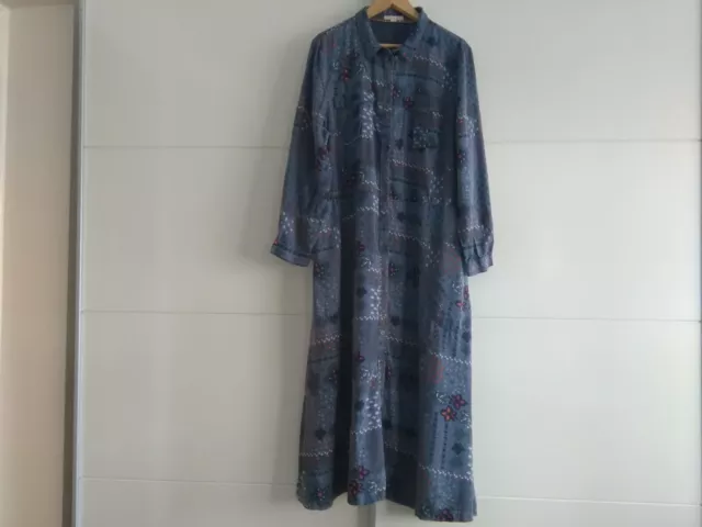 Women's blue White Stuff long dress Size UK 22, EUR 50, Chest Size 42 in