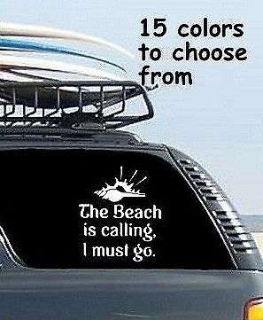 8 Sizes The Beach is Calling Seashell Car Window Decal Sticker Macbook Laptop