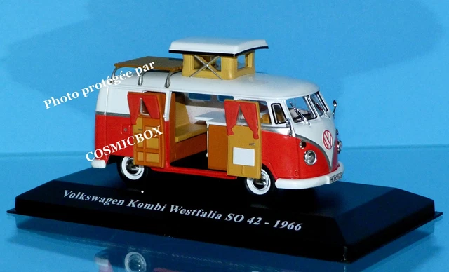 VW Volkswagen T2b Camper Van Westfalia + Tablas de Surf 1972-79 Gelb 1:43 Norev