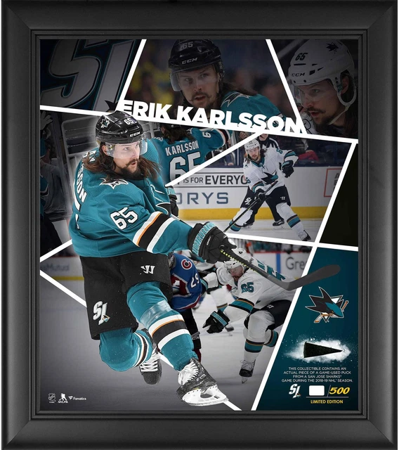 Erik Karlsson San Jose Sharks Framed 15x17 Collage & Piece of GU Puck-LE 500