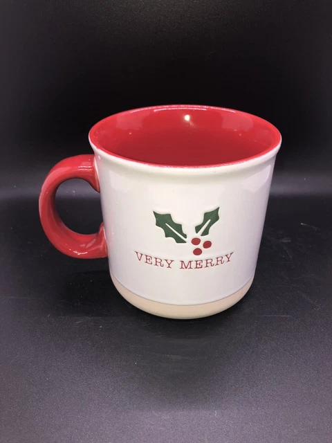 FAO Schwarz Very Merry Stoneware Holiday Christmas Coffee Mug Large