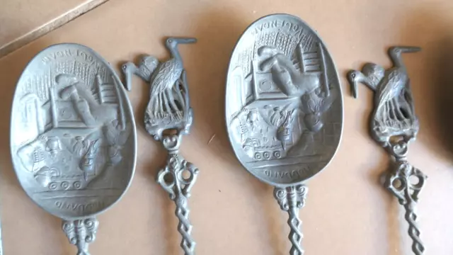 Vintage Pewter Dutch Spoons - Holland Pewter Collectible .- large