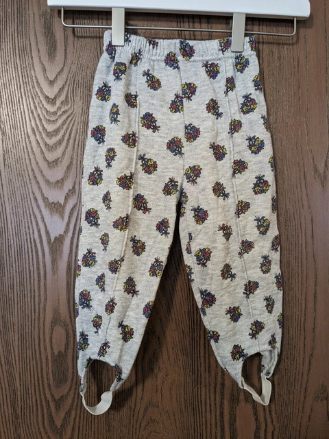 Vintage Little By Little Kids Size 3T Sweatpants With Stirrups Floral