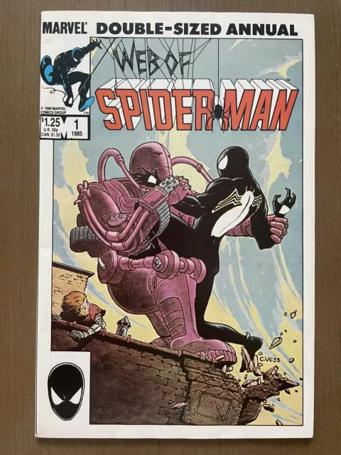 Web of Spider-Man Annual #1 (1985) Newsstand Symbiote Black Suit Marvel Comics