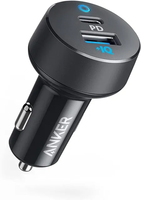 Anker 32W 2-Port Car Charger USB C with Power Delivery LED Indicator for iPhone