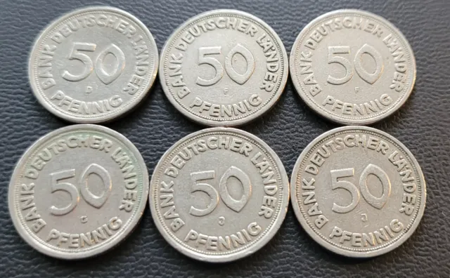 Münzen Deutschland - 50 Pfennig Bank Deutscher Länder 1949 D-J