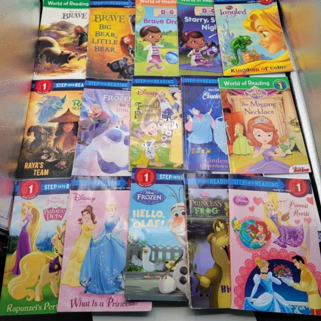 Disney Princess Level 1 Beginning Readers Huge Lot of 15 Books for Girls - RB015