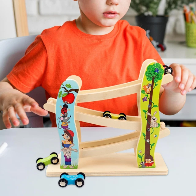 WOODEN CAR RAMP Racer Toy Early Learning Birthday Gifts £19.76 ...
