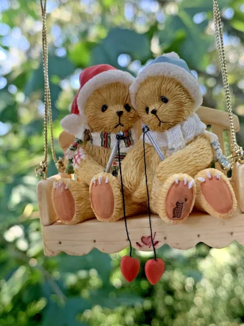 CHERISHED TEDDIES FISHING HEARTS Teddy Bear Couple Porch Swing