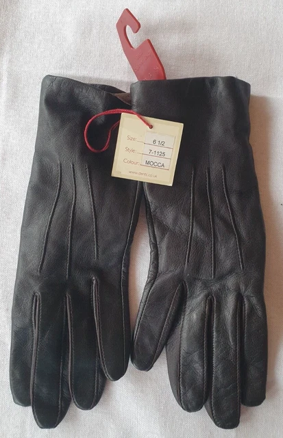 Paire de gants marron moka en cuir neuf taille 6.1/2  marque DENTS 1777