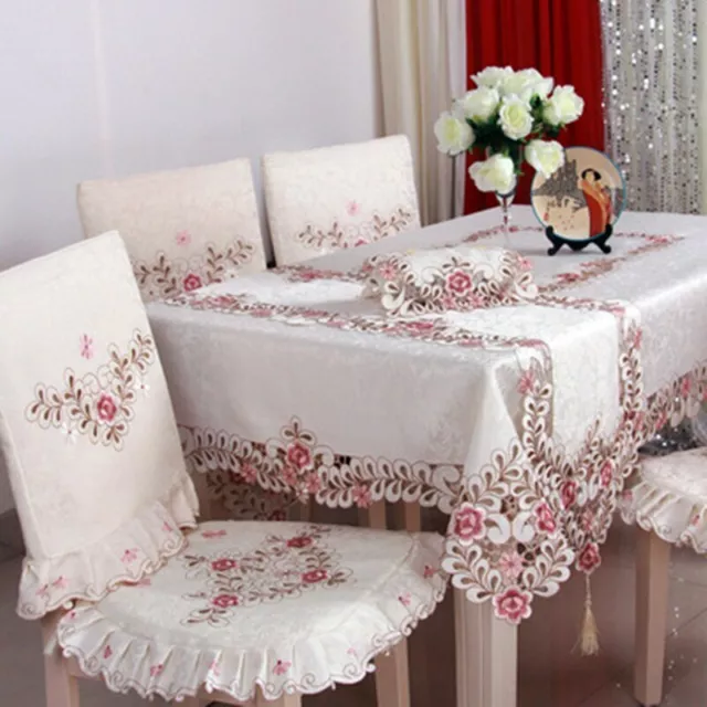 Polyester Tablecloth Manteles bordados Hotel hogar Boda Fiesta Cubierta de mesa