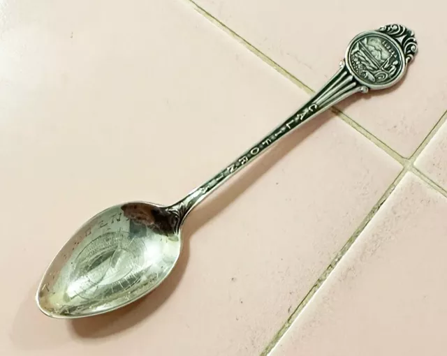 Antique  Sterling Silver Souvenir Spoon California Pasadena Rose Bowl Stadium