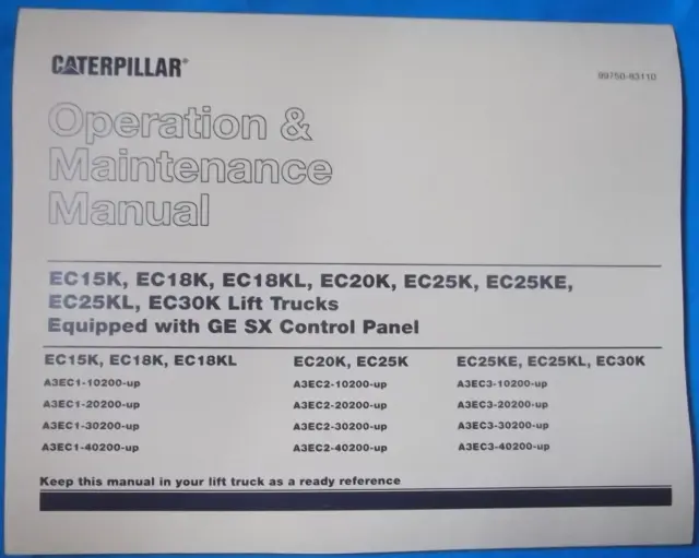 Caterpillar Ec15K Ec18K Ec20K Ec25K Ec30K Operation & Maintenance Manual