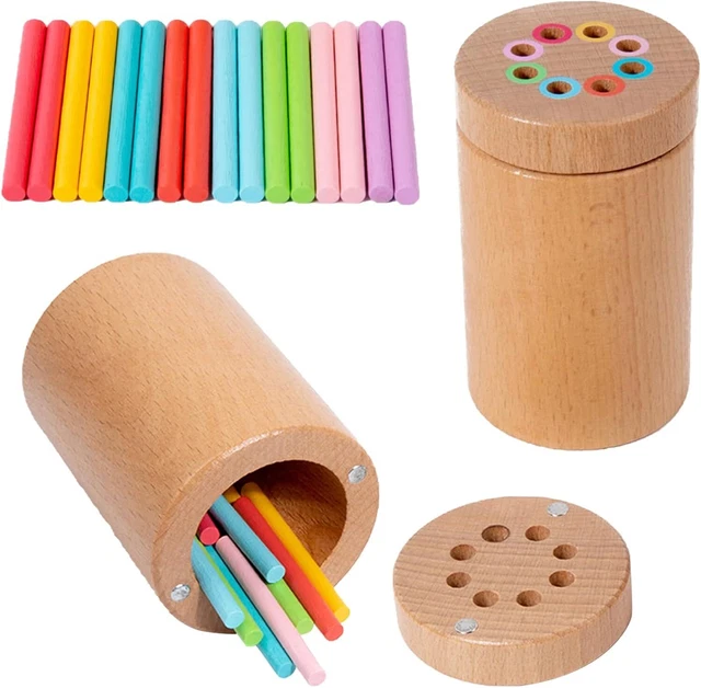 thumbnail image 2 of Montessori Wooden Mushroom Picking Toy - Educational Shape Sorting Game For Toddlers 2 of 10