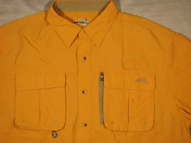 NATURAL GEAR S/S Dry Vent River Shirt Large L fishing travel trekking  orange $21.50 - PicClick