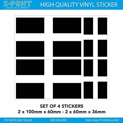 4 x Cornwall Flag St Piran Cornish Self Adhesive Stickers for Car Van Truck S40