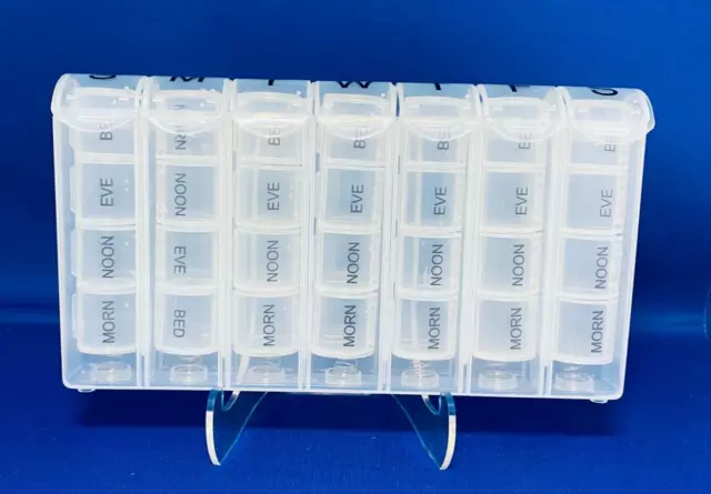 Weekly Pop Up Pill Box Storage Organizer 7 Day Medication Dispenser Container