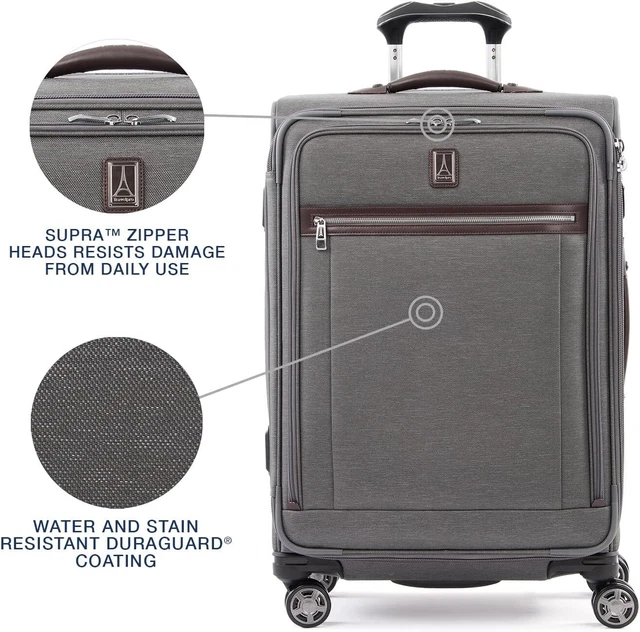 Travelpro Platinum Elite Softside Expandable Checked Luggage, 8 Wheel Spinner Su 3