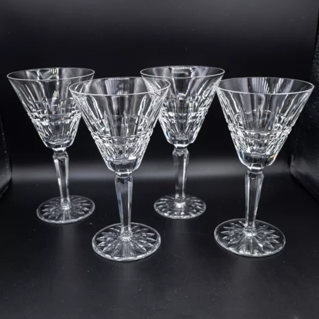 READ Waterford Crystal Glenmore Claret Wine Glasses 6 1/2" Set of 4 FREE US SHIP