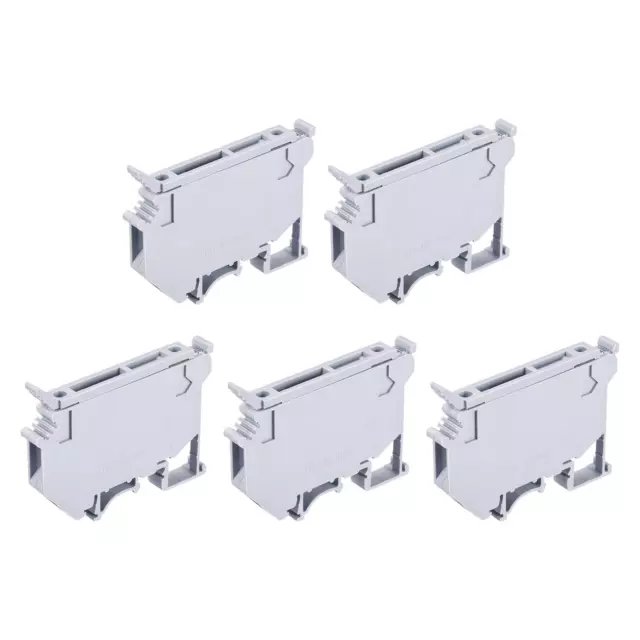 DIN Rail Mount Fuse Holder Terminal Blocks Screw Type Grey UK5 Pack of 10