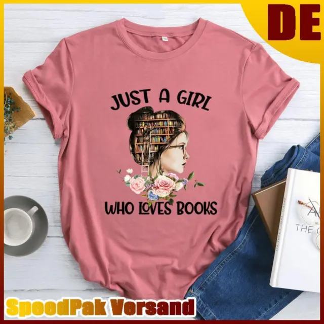 T-shirt Just a girl who loves books oro rosa-XXXL