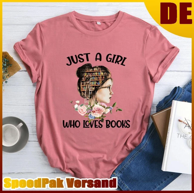 T-shirt Just a girl who loves books oro rosa-XXXL