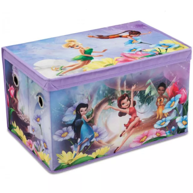 Spielzeug-Kiste Disney Fairies Toy Box Canvas Aufbewahrungs-Box für Kinder NEU