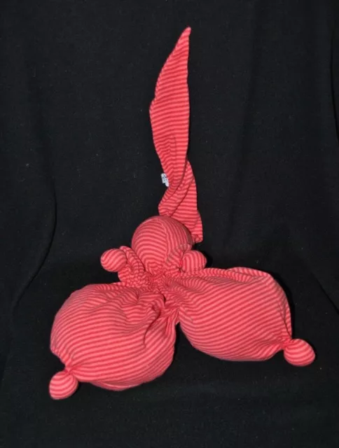 Peluche doudou poupée poupon TY GLAZ rouge rayé 26 cm + bonnet NEUF