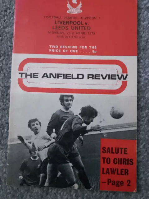 Liverpool v Leeds United Football Programme 23/04/1973