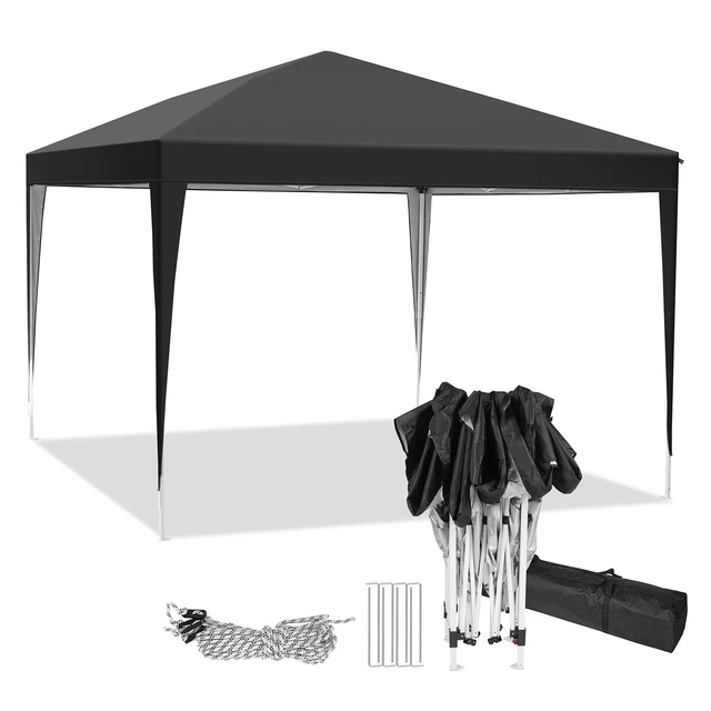 Pavillon Pavillion 3x3m Gazebo Partyzelt Gartenpavillon Wasserdicht Faltbar Schw 3