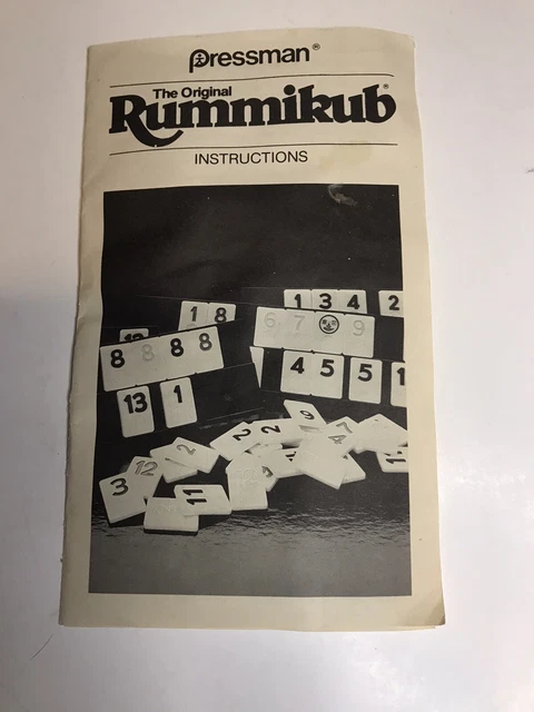 RUMMIKUB INSTRUCTION BOOKLET 1985 The Original Rummikub Pressman ...