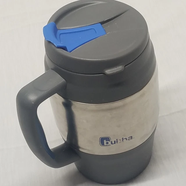 Bubba Keg  Insulated Travel Mug 34 oz.  Gray And Blue...Preowned Chipped Flipper 2