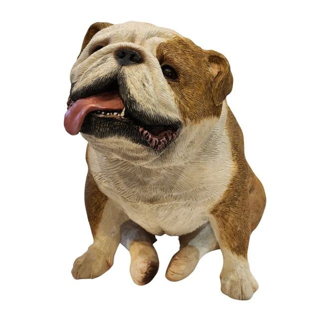 Sandicast Sculpture, Original Size, Brown Bulldog Fawn Sitting  2006 BRUE