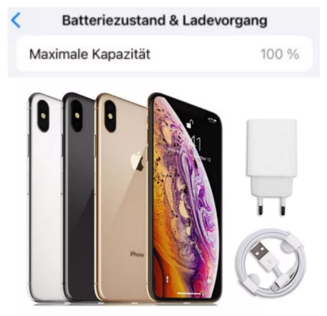 Apple iPhone XS MAX - 64 256 512GB WIE NEU - 100% BATT - Spacegrau Silber Gold