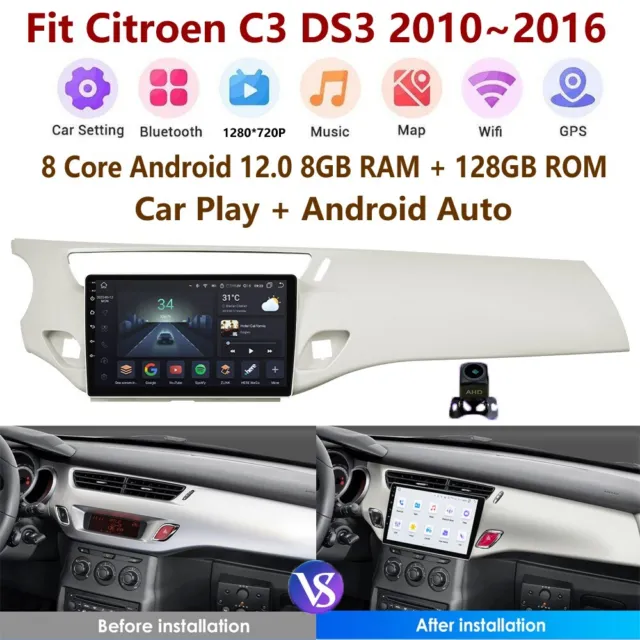 ANDROID autoradio 2 DIN navigatore per Citroen C3 DS3 2010-2016
