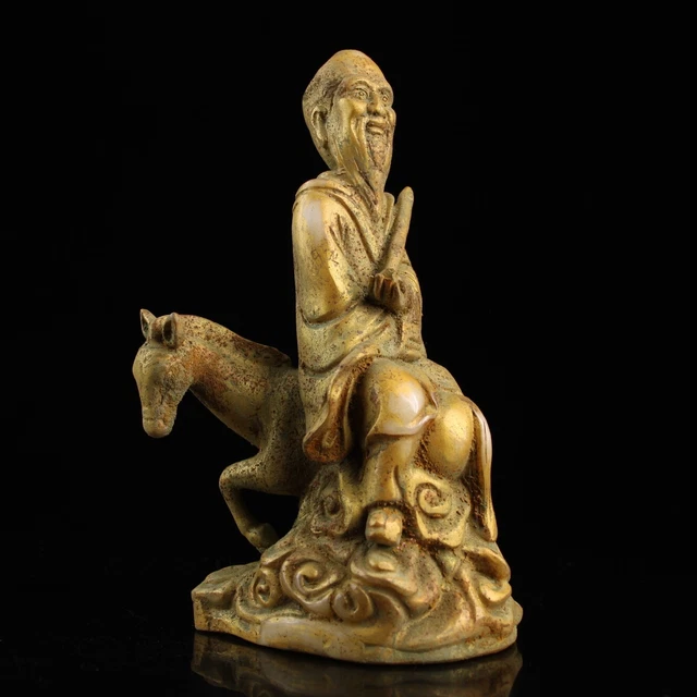Collection of handmade white jade gilded statues
