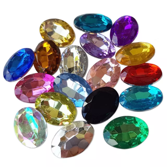 13x18 mm Oval Acryl Kristall Strass Cabochon Verzierung Edelsteine Dekodieren