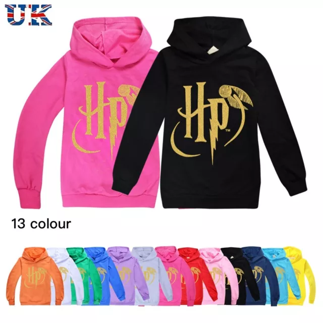 Kids Boys Girls Harry Potter Print Casual Hoodie Sweatshirt Tops Jumper 2-14Y UK