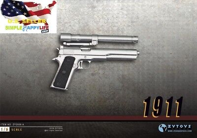 1/6 Scale M1911 silver Pistol Gun Rifle Military PHICEN DiD BBI hot toys ❶USA❶